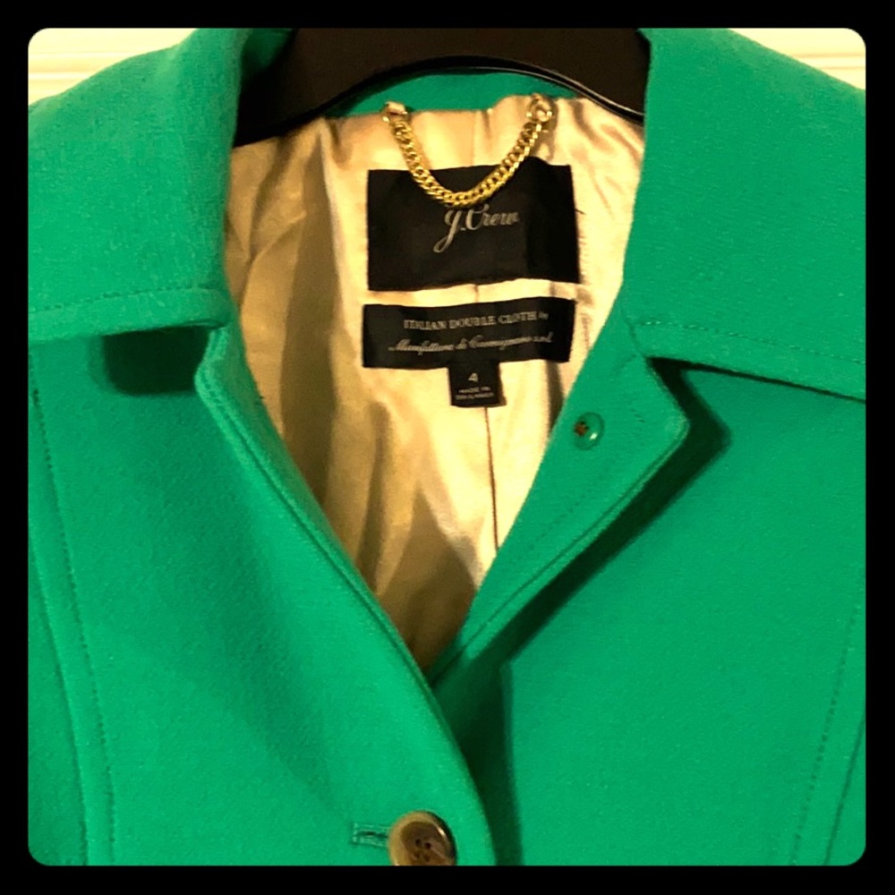 NWOT J. Crew Lady Day Coat Emerald Size 4